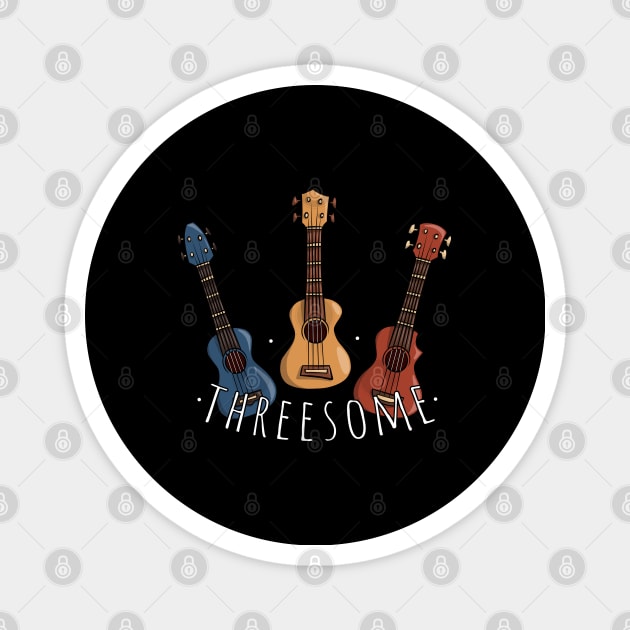 Threesome Uke Collection Hawaii Cheeky Ukulele Fun Magnet by SkizzenMonster